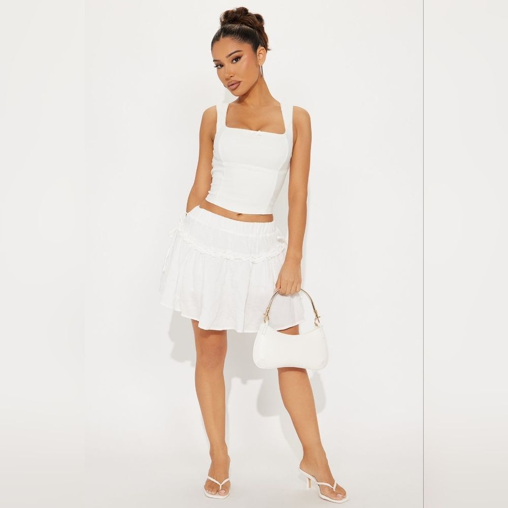 Nivea Textured Mini Skirt White